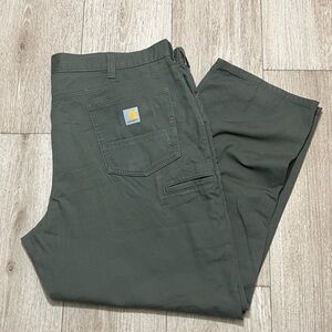 Carhartt Rugged Flex Relaxed Fit Canvas Work Pants 44x30 Olive Green BN2517-M